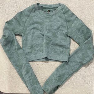 Gymshark Camo seamless long sleeve crop top
